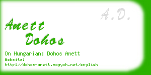 anett dohos business card